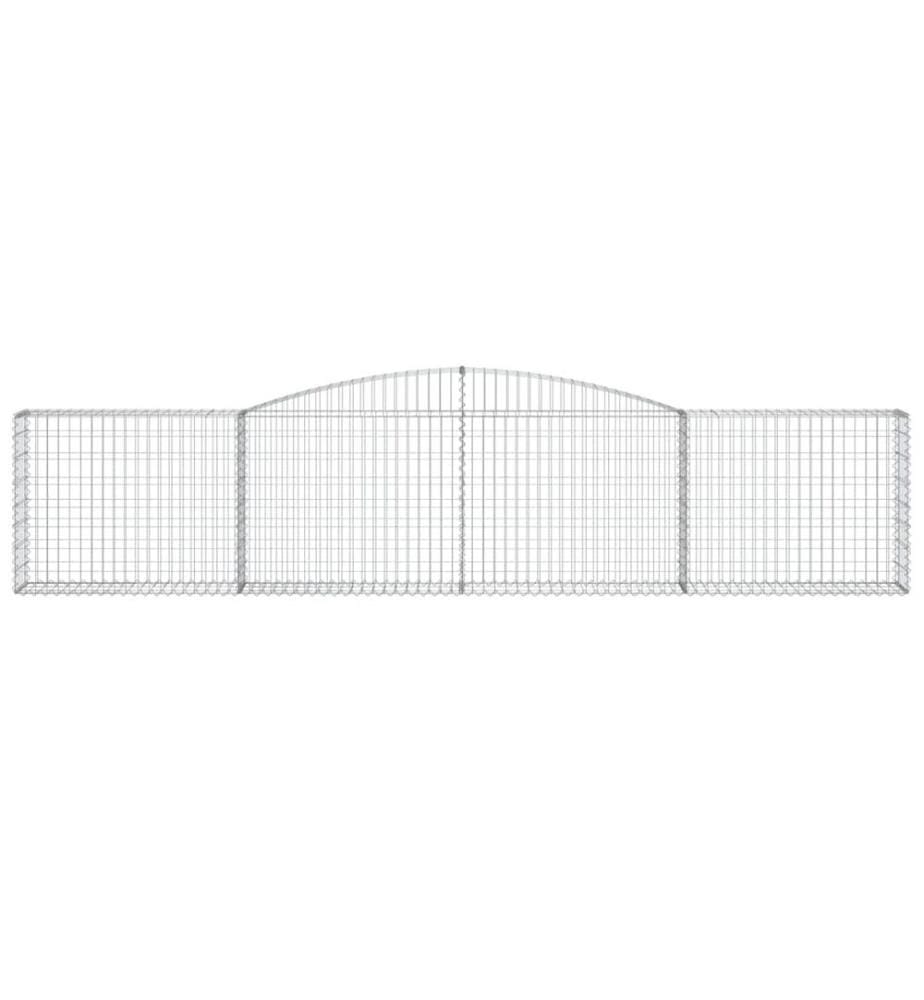 Gabionen mit Hochbogen 20 Stk. 400x30x80/100cm Verzinktes Eisen