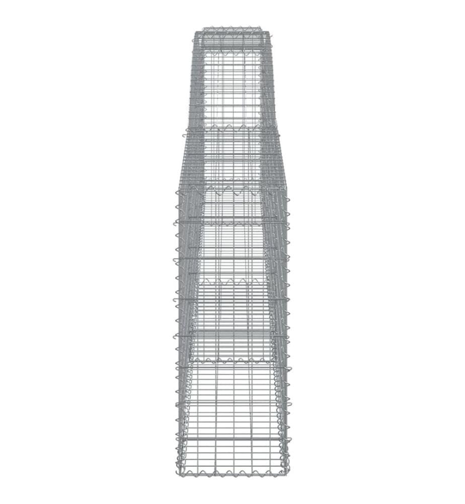 Gabionen mit Hochbogen 20 Stk. 400x30x80/100cm Verzinktes Eisen