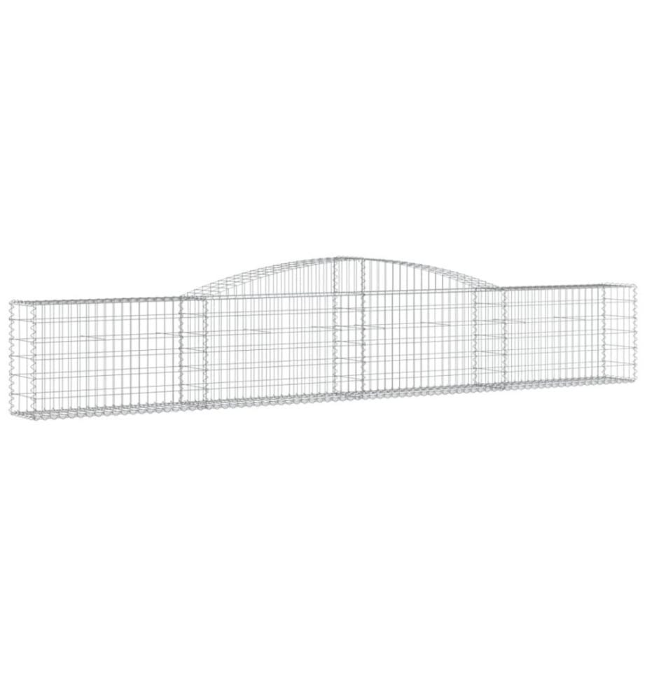 Gabionen mit Hochbogen 25 Stk. 400x30x60/80 cm Verzinktes Eisen