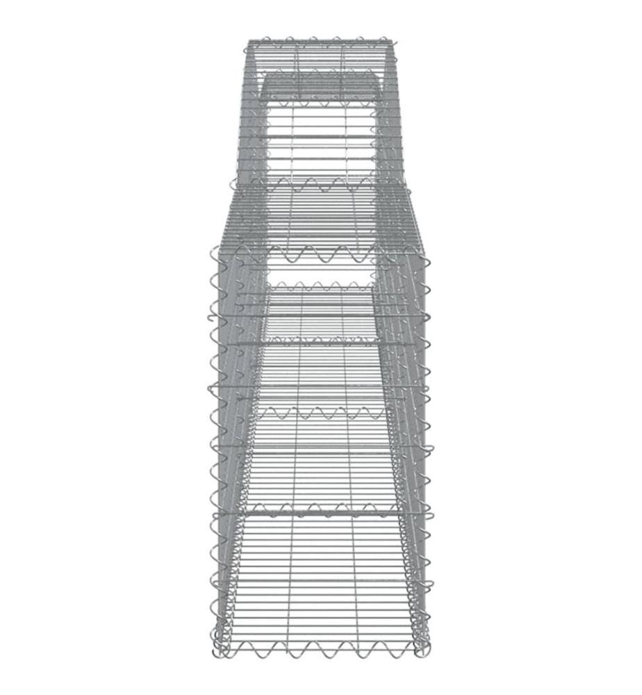 Gabionen mit Hochbogen 25 Stk. 400x30x60/80 cm Verzinktes Eisen