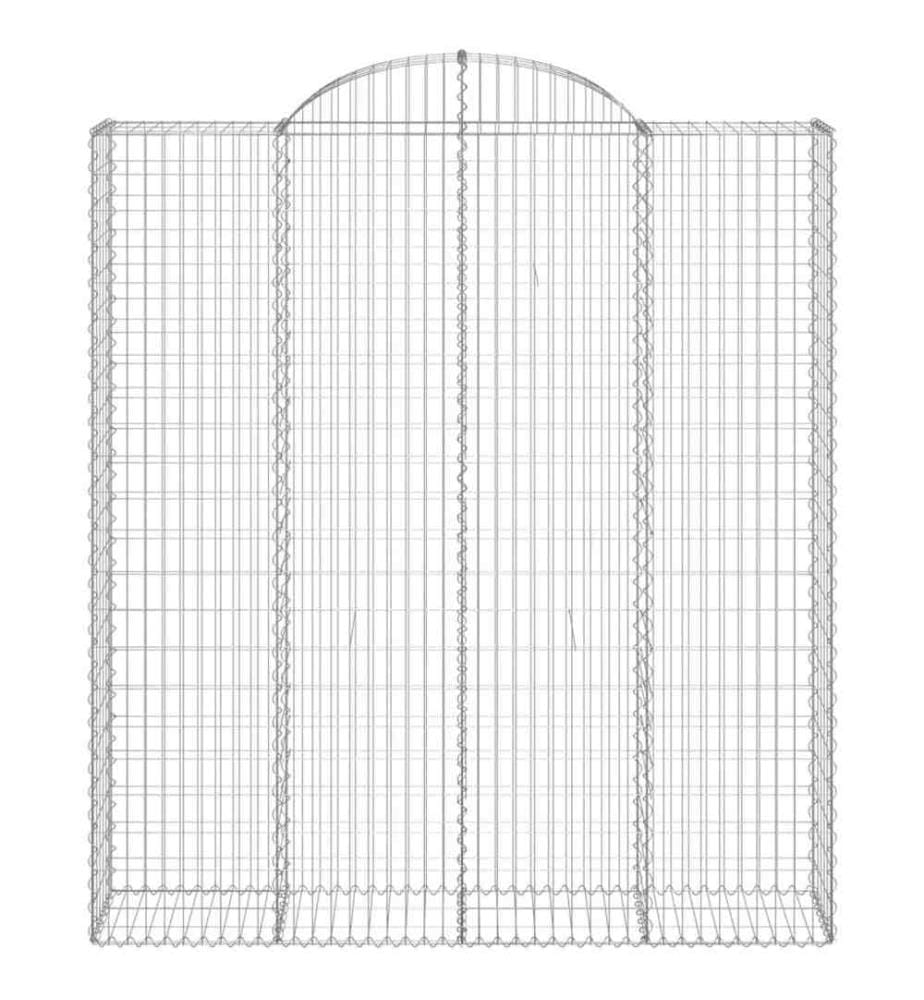 Gabionen mit Hochbogen 8 Stk. 200x50x220/240cm Verzinktes Eisen