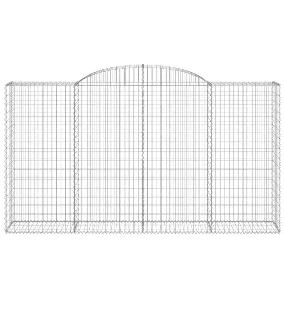 Gabionen mit Hochbogen 10 Stk 300x50x160/180cm Verzinktes Eisen