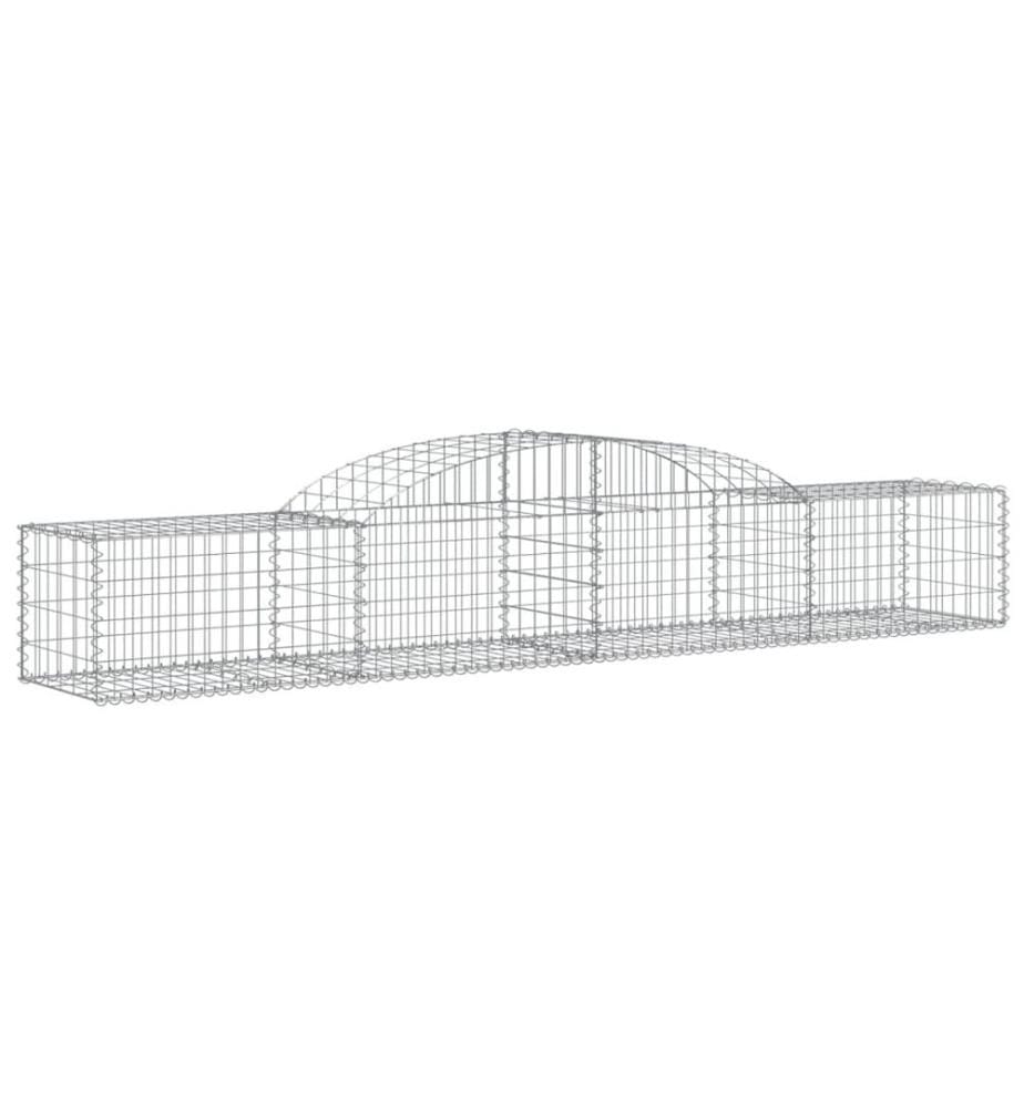 Gabionen mit Hochbogen 25 Stk. 300x50x40/60 cm Verzinktes Eisen