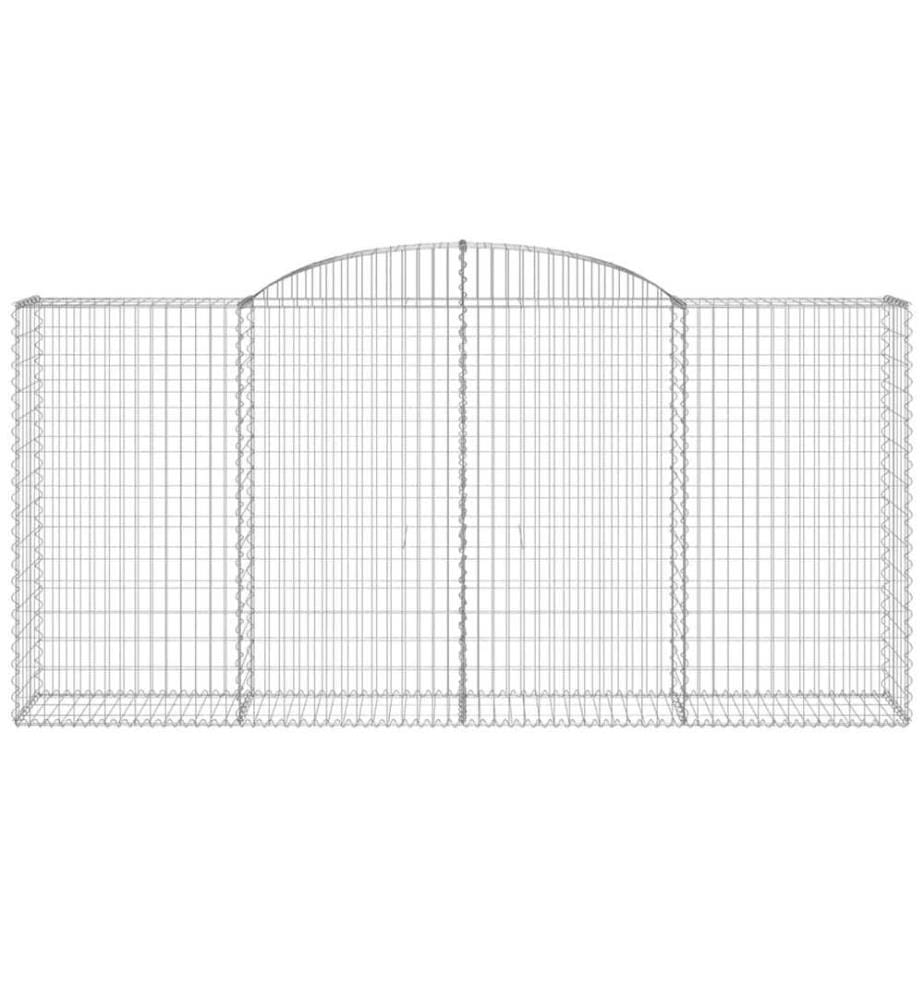 Gabionen mit Hochbogen 17 Stk 300x50x140/160cm Verzinktes Eisen