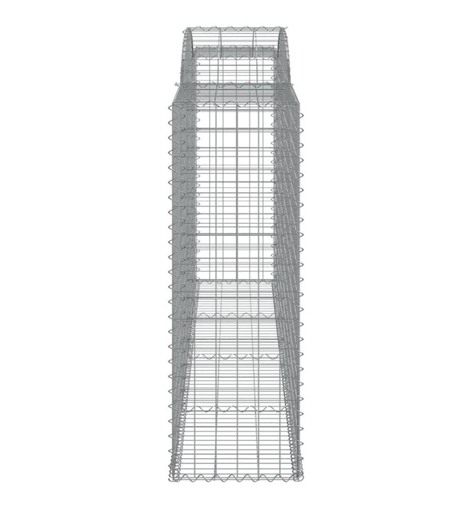 Gabionen mit Hochbogen 17 Stk 300x50x140/160cm Verzinktes Eisen