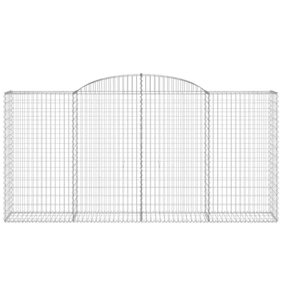 Gabionen mit Hochbogen 25 Stk 300x50x140/160cm Verzinktes Eisen