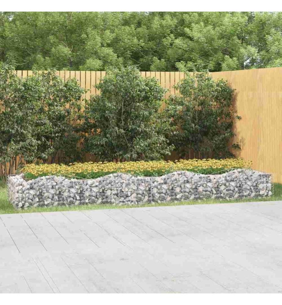 Gabionen-Hochbeet mit Hochbogen 400x100x50 cm Verzinktes Eisen