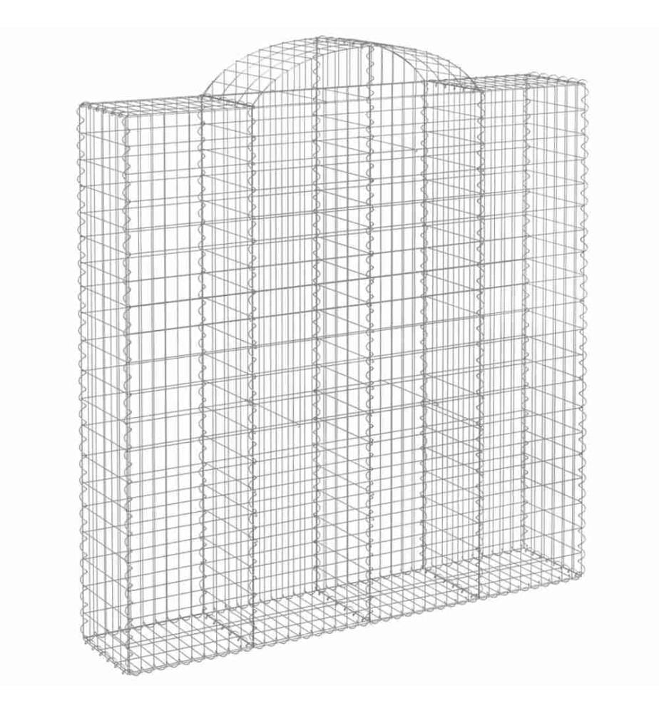 Gabionen mit Hochbogen 8 Stk. 200x50x200/220cm Verzinktes Eisen