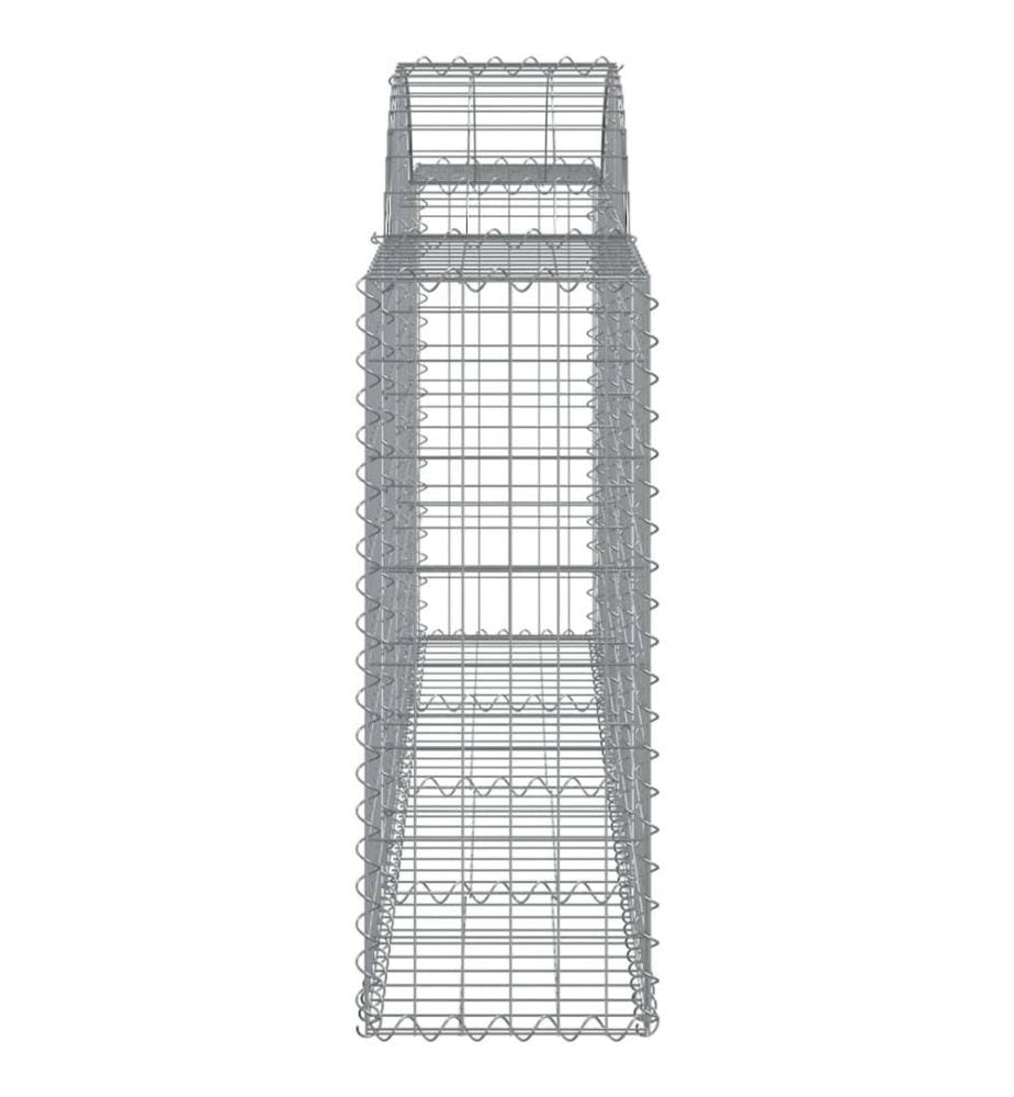 Gabionen mit Hochbogen 50 Stk. 200x30x80/100cm Verzinktes Eisen