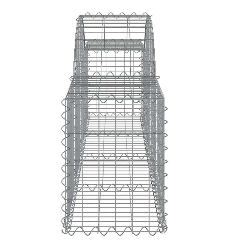 Gabionen mit Hochbogen 14 Stk. 200x30x40/60 cm Verzinktes Eisen