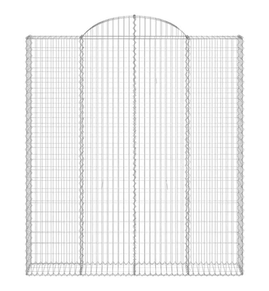 Gabionen mit Hochbogen 5 Stk. 200x30x220/240cm Verzinktes Eisen
