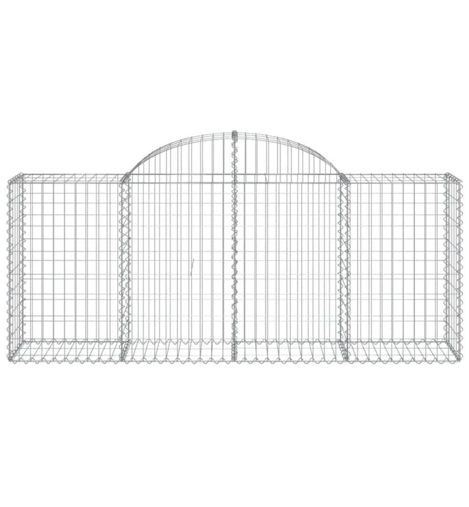 Gabionen mit Hochbogen 30 Stk. 200x50x80/100cm Verzinktes Eisen