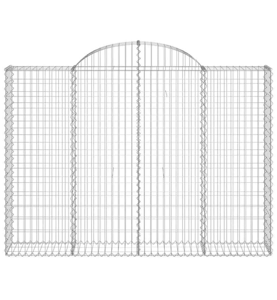 Gabionen mit Hochbogen 12Stk. 200x30x140/160cm Verzinktes Eisen