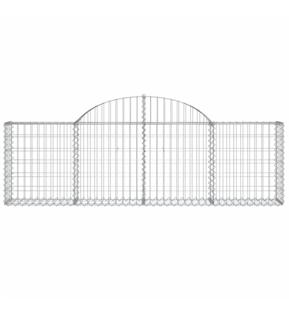 Gabionen mit Hochbogen 20 Stk. 200x30x60/80 cm Verzinktes Eisen