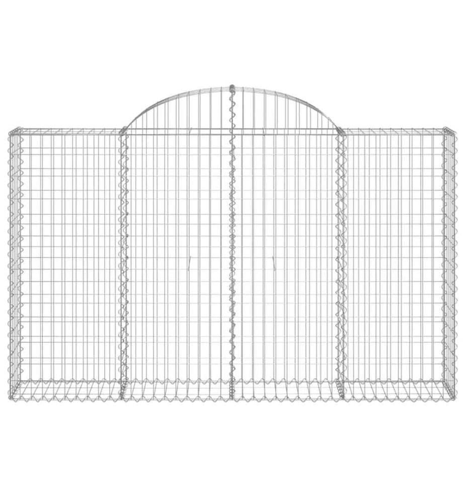 Gabionen mit Hochbogen 20Stk. 200x30x120/140cm Verzinktes Eisen