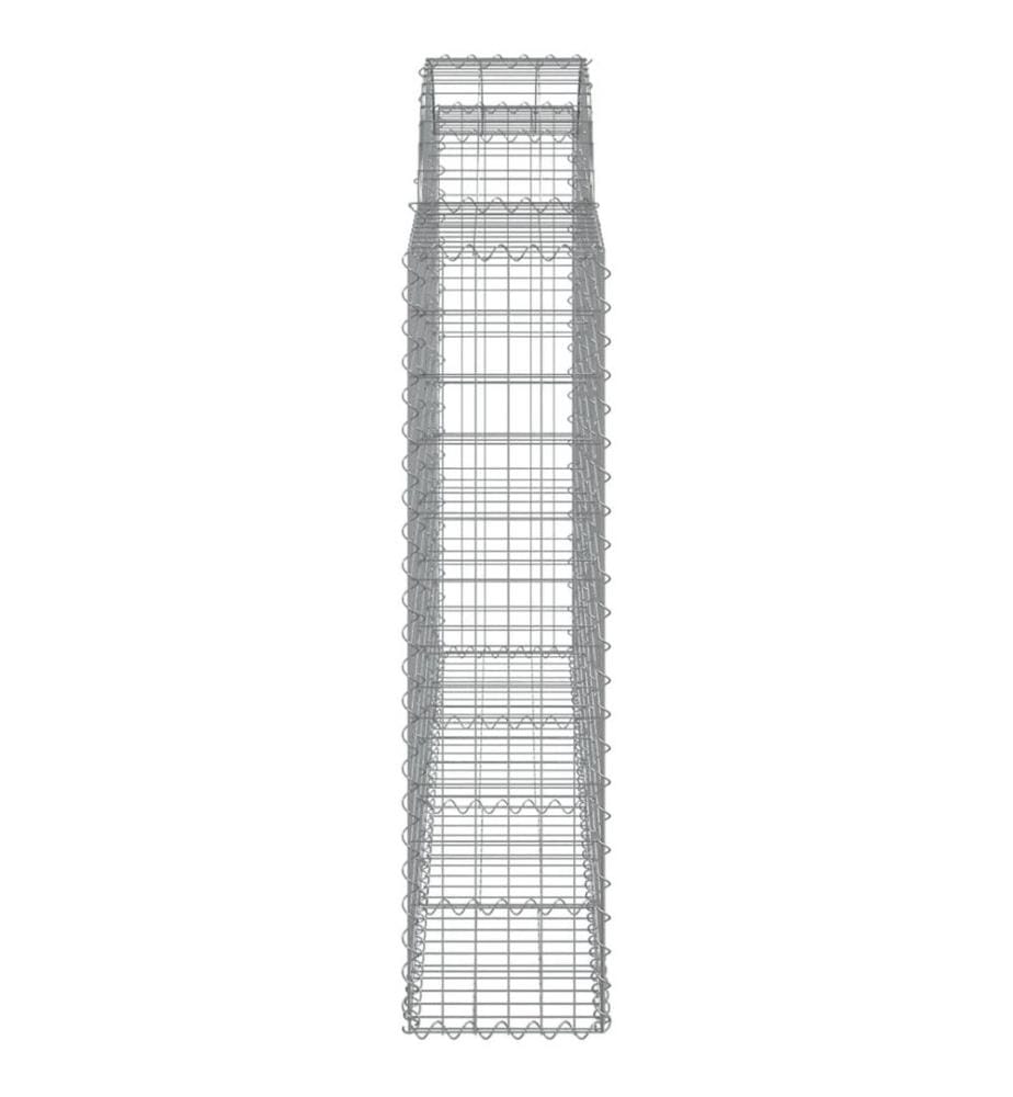 Gabionen mit Hochbogen 20Stk. 200x30x120/140cm Verzinktes Eisen