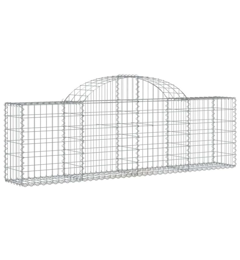 Gabionen mit Hochbogen 30 Stk. 200x30x60/80 cm Verzinktes Eisen