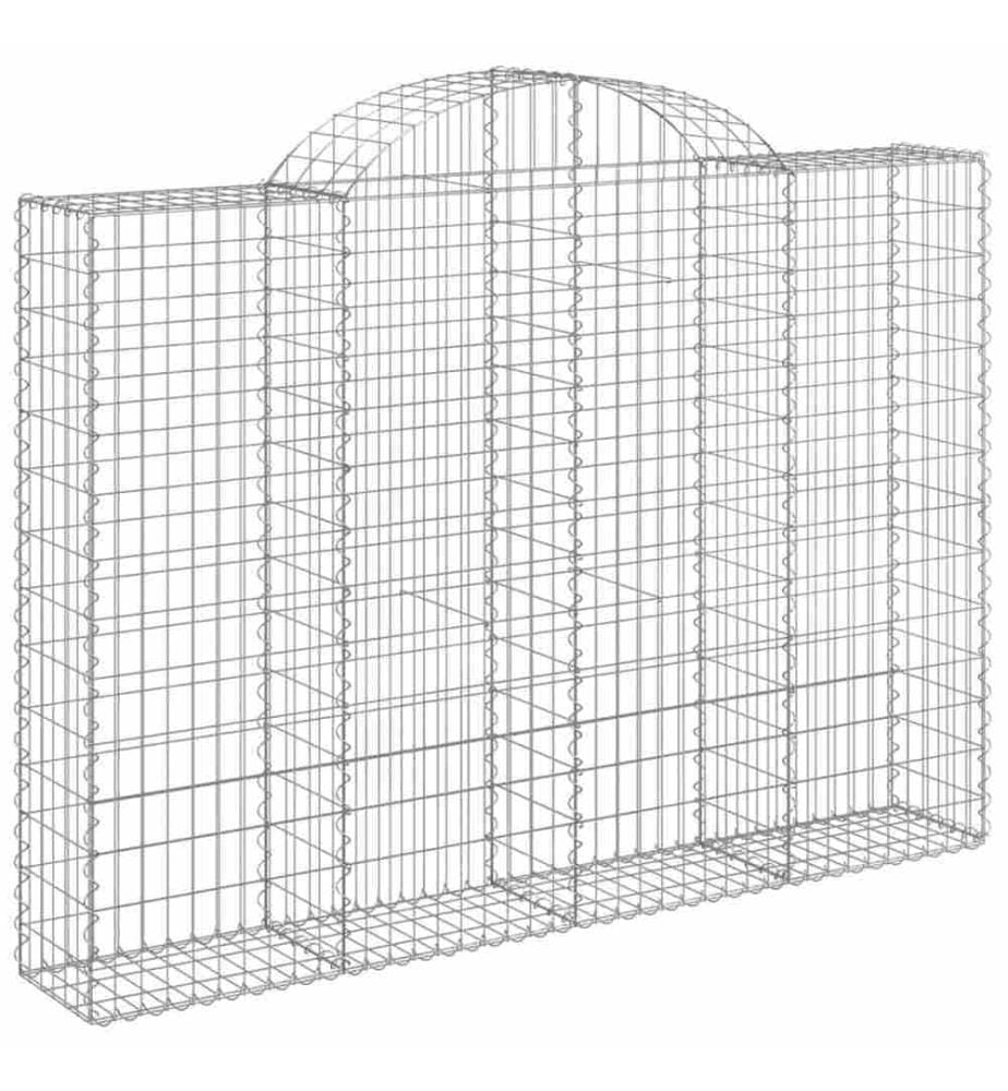 Gabionen mit Hochbogen 8 Stk. 200x30x140/160cm Verzinktes Eisen