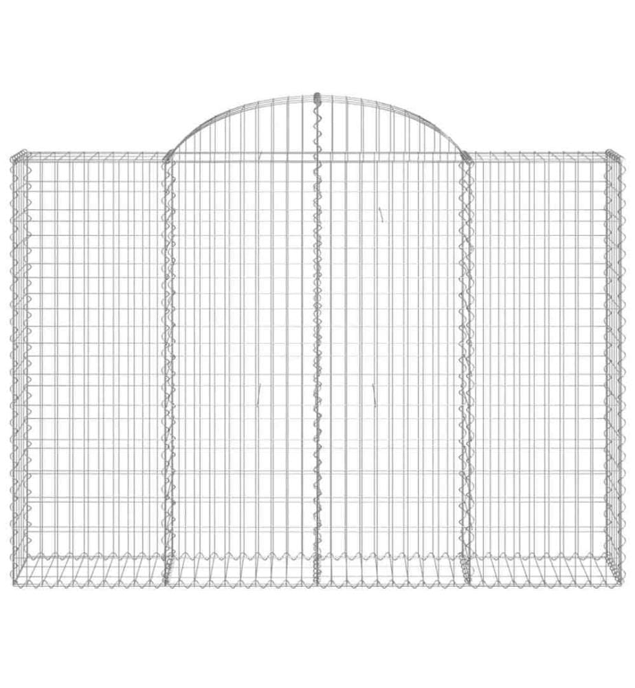 Gabionen mit Hochbogen 8 Stk. 200x30x140/160cm Verzinktes Eisen