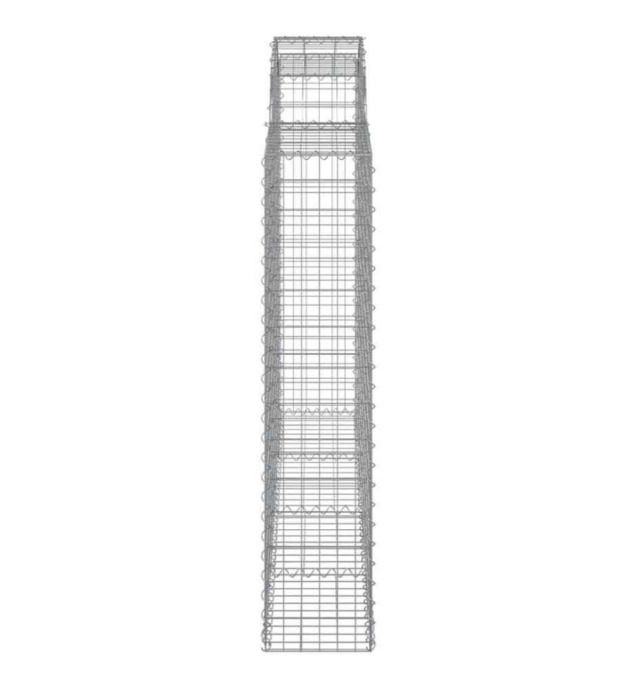 Gabionen mit Hochbogen 8 Stk. 200x30x140/160cm Verzinktes Eisen