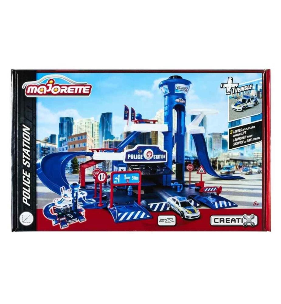 MAJORETTE - Creatix Police Station + 1 Fahrzeug