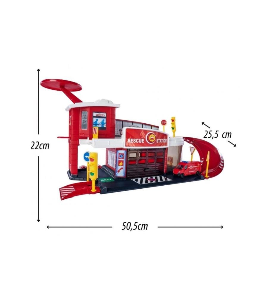 MAJORETTE - Creatix Rescue Station + 1 Fahrzeug