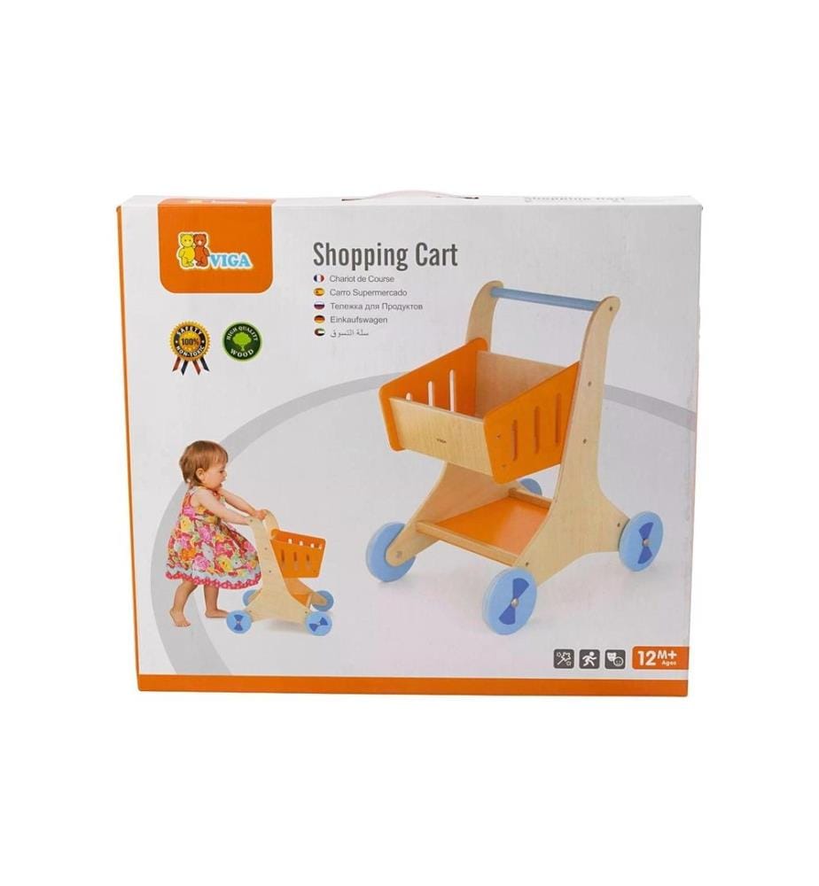 VIGA - Chariot de supermarché en bois