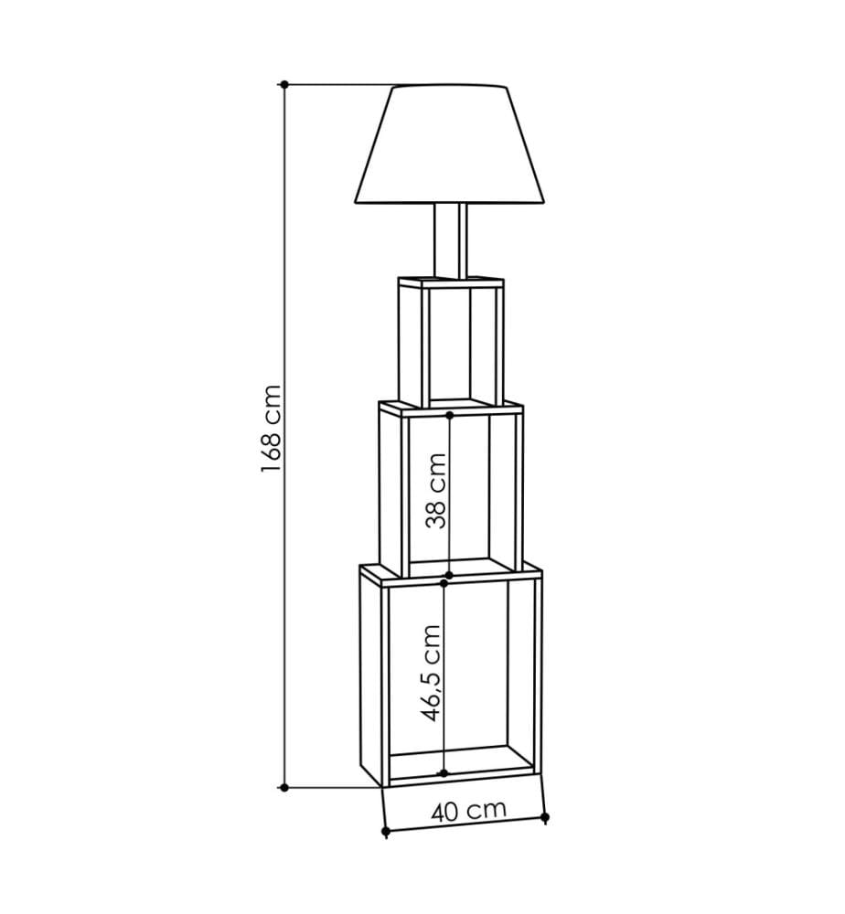 Stehlampe, Anthrazitgrün, Melaminharzbeschichtete Spanplatte, E27 Lampenfassung