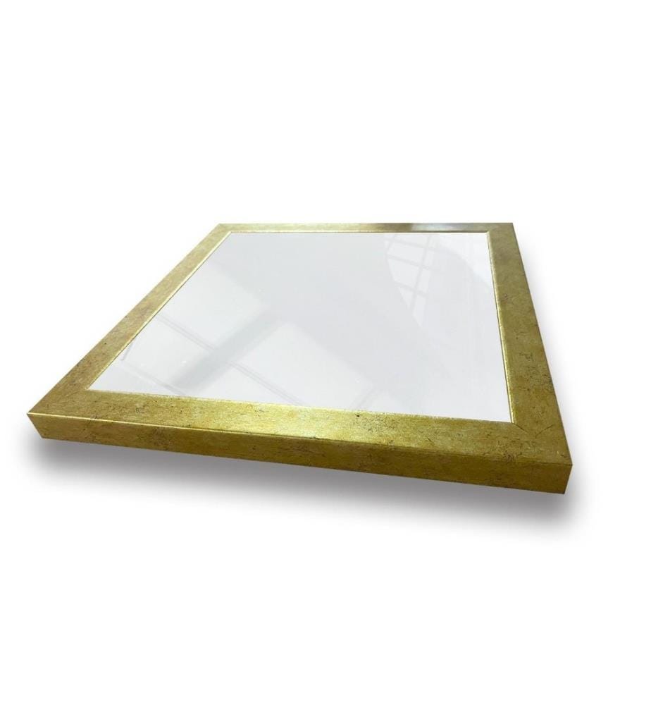 Spiegelset, 5 Teile, Gold, Silber, Glas, laminierter Kunststoffrahmen