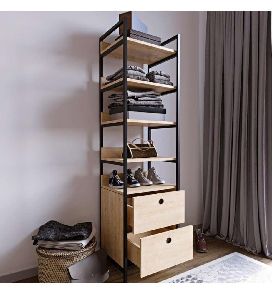 Kleiderschrank, Eiche, Melaminbeschichtete Spanplatte