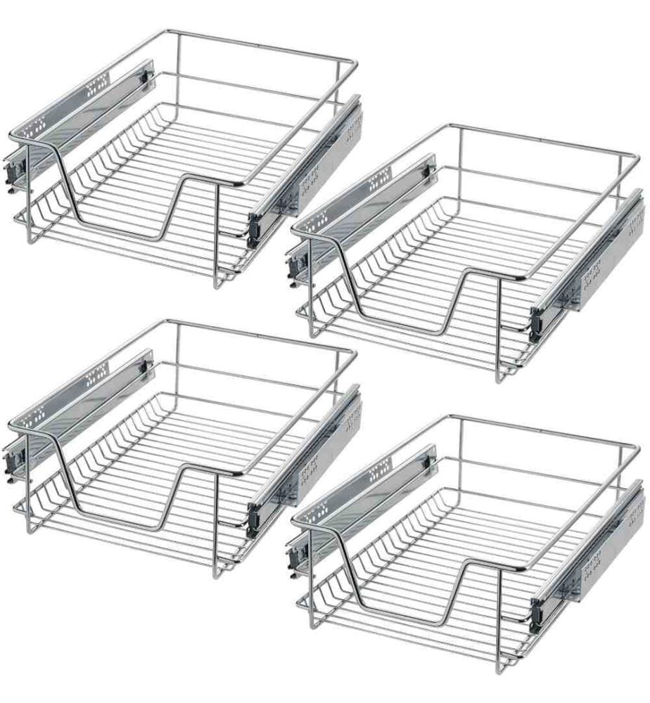 TECTAKE 4 Sliding wire baskets with drawer slide… DeinDeal