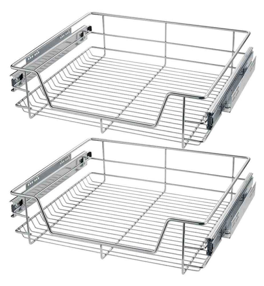 TECTAKE 2 Sliding wire baskets with drawer slide… DeinDeal