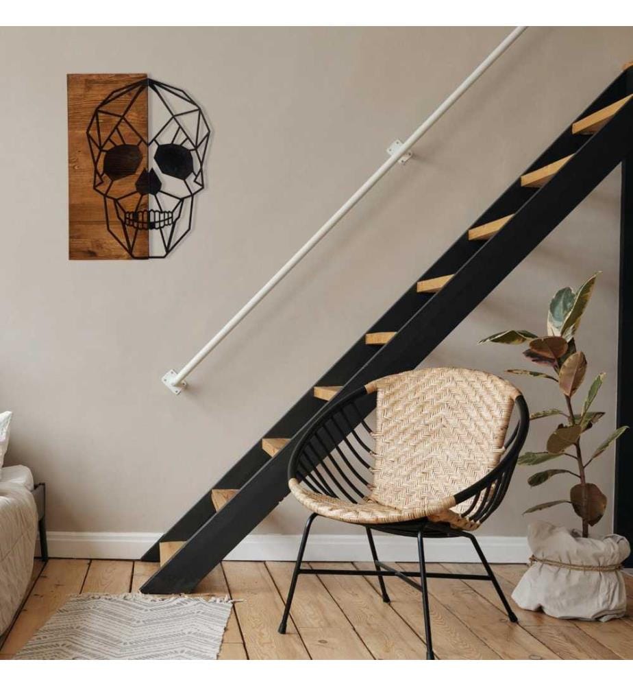 Dekoratives Wandaccessoire aus Holz, Schwarznuss, Metall, Holzrahmen