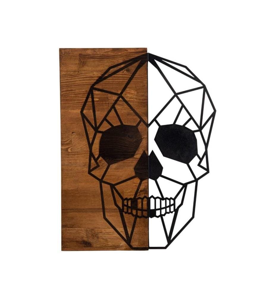 Dekoratives Wandaccessoire aus Holz, Schwarznuss, Metall, Holzrahmen