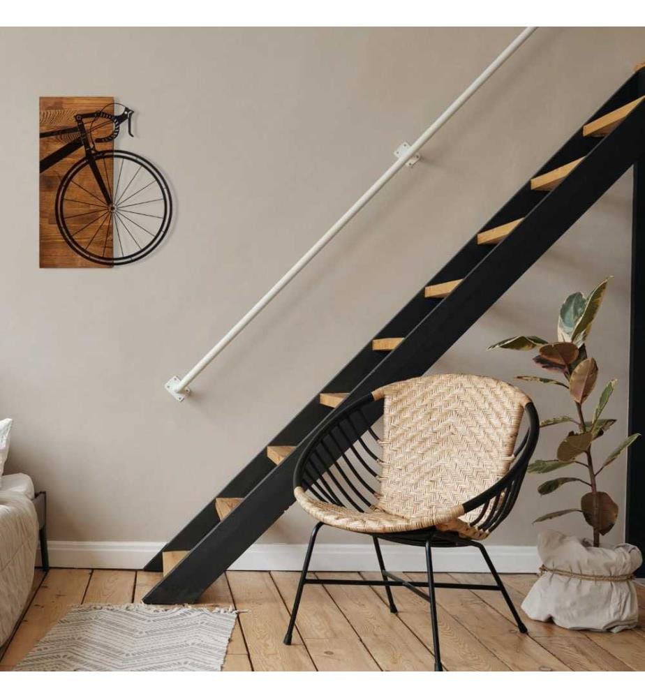 Dekoratives Wandaccessoire aus Holz, Schwarznuss, Metall, Holzrahmen