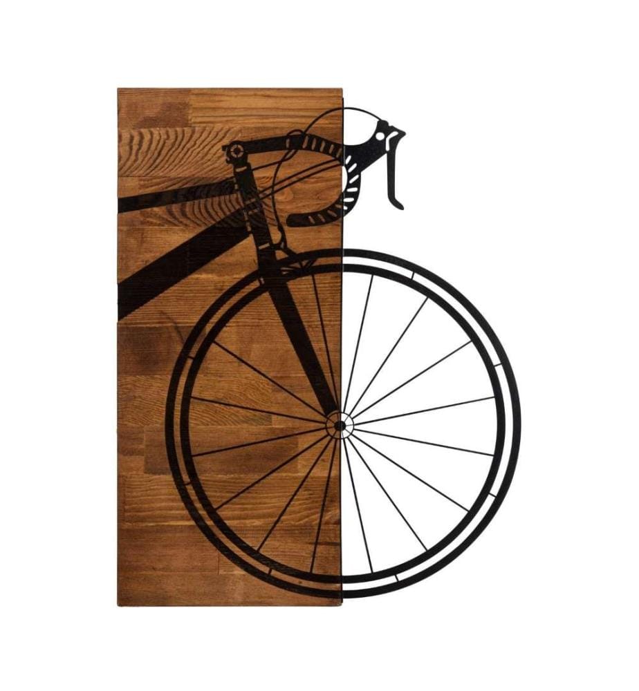 Dekoratives Wandaccessoire aus Holz, Schwarznuss, Metall, Holzrahmen