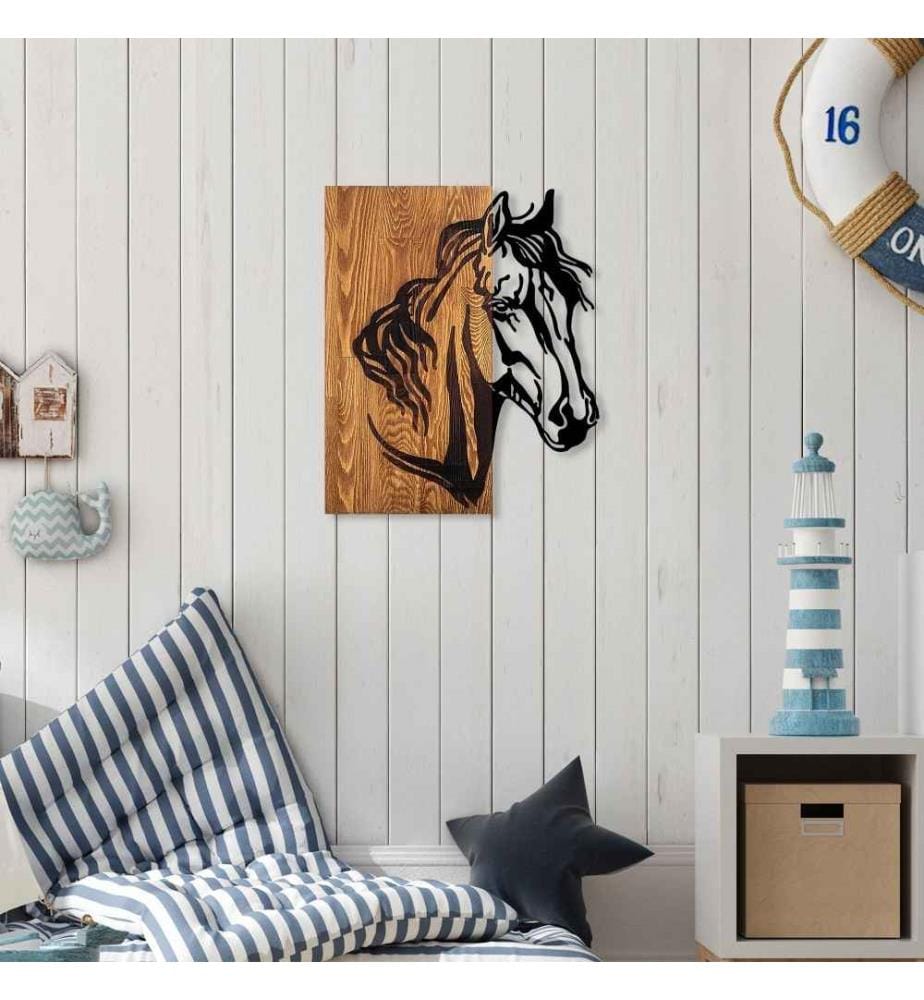 Dekoratives Wandzubehör aus Holz, Nussbaum schwarz, Holz