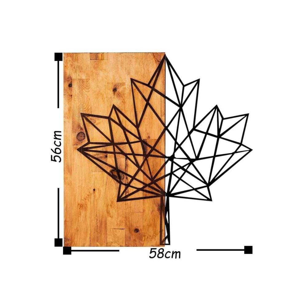 Dekoratives Wandaccessoire aus Holz, Walnuss Schwarz, 50% Holz - 50% Metall