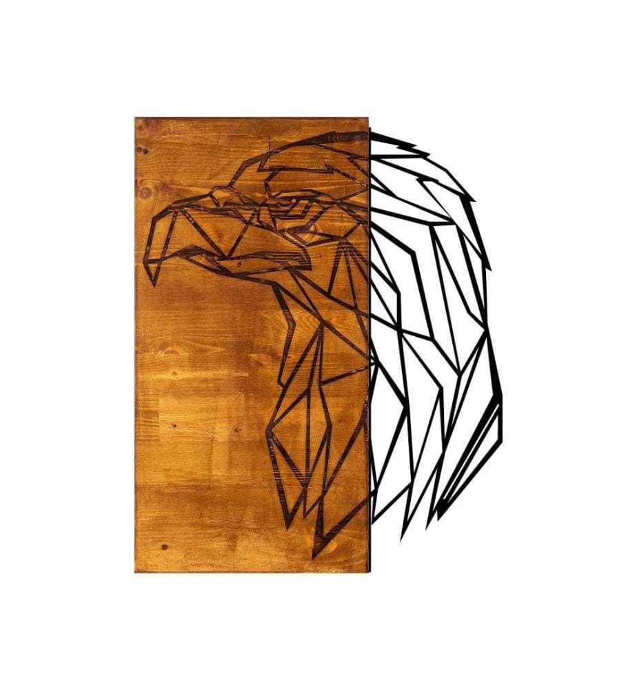 Dekoratives Wandaccessoire aus Holz, Walnuss Schwarz, 50% Holz - 50% Metall