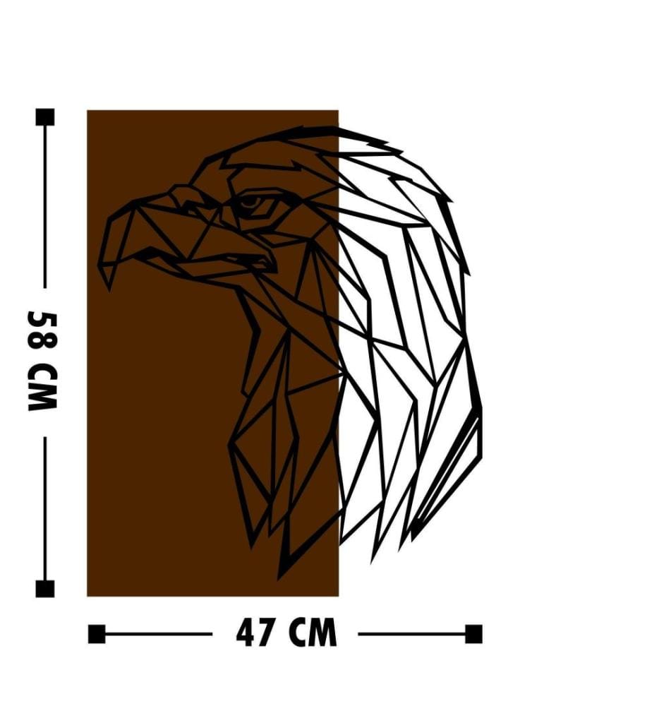 Dekoratives Wandaccessoire aus Holz, Walnuss Schwarz, 50% Holz - 50% Metall