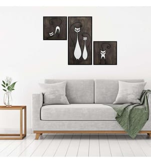 Dekoratives Wand-Accessoire aus Holz, Schwarz-Weiss, Sperrholz