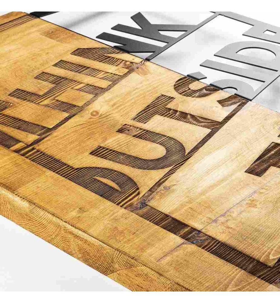 Dekoratives Wandaccessoire aus Holz, Walnuss Schwarz, 50% Holz - 50% Metall