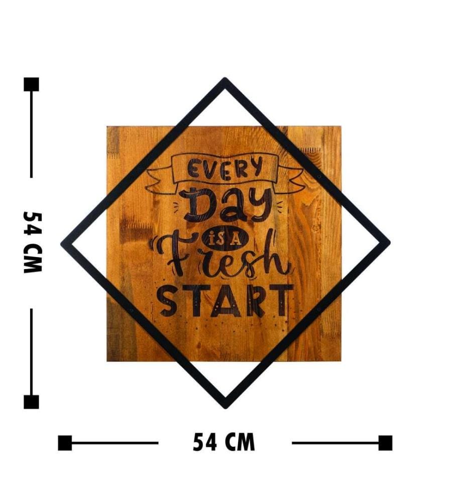 Dekoratives Wandaccessoire aus Holz, Walnuss Schwarz, 50% Holz - 50% Metall