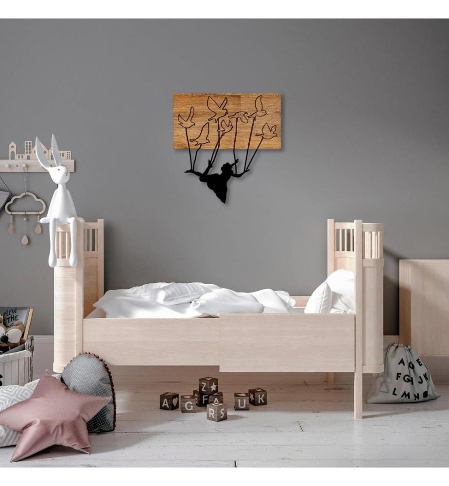 Dekoratives Wandaccessoire aus Holz, Nussbaum schwarz, 50% Holz