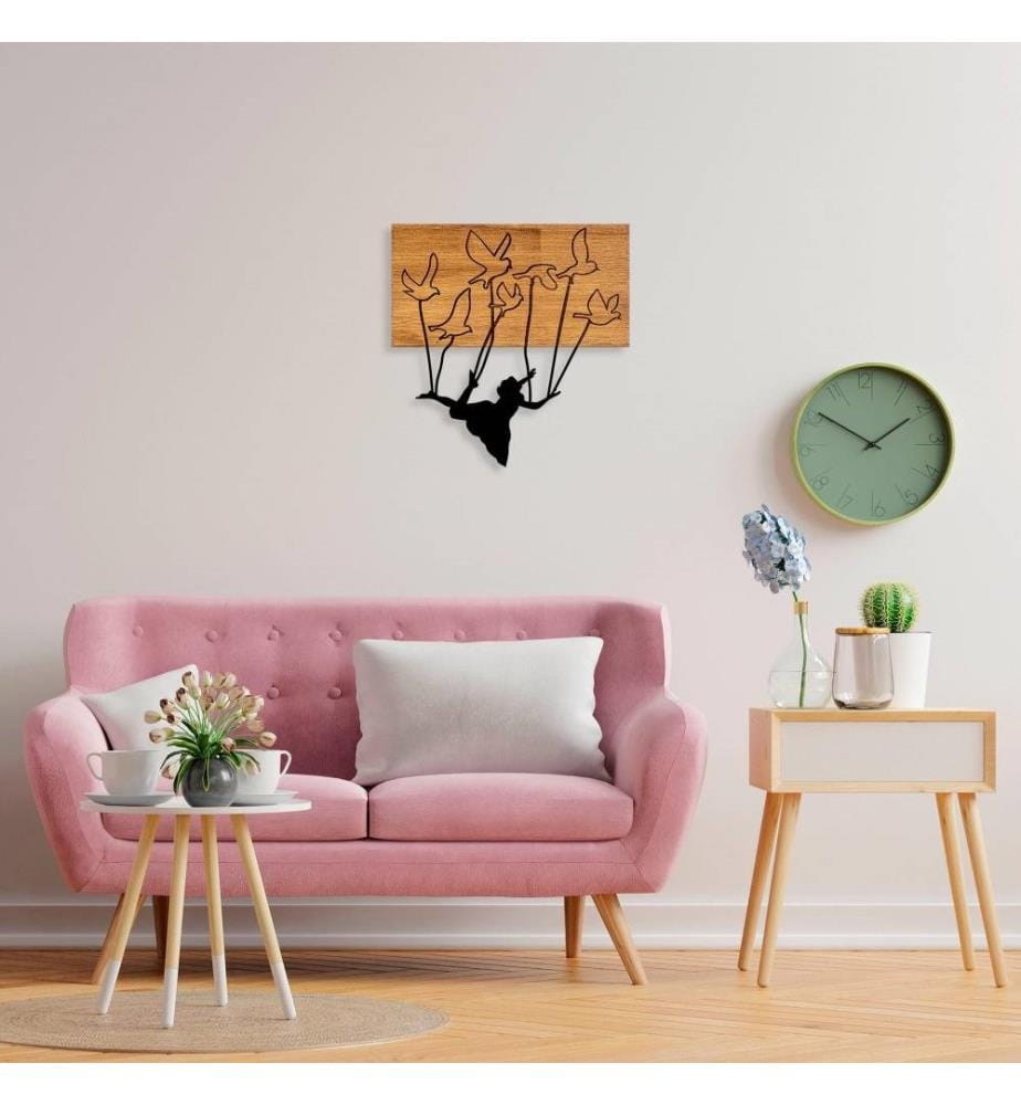 Dekoratives Wandaccessoire aus Holz, Nussbaum schwarz, 50% Holz