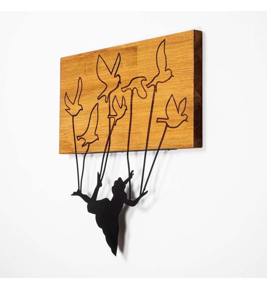 Dekoratives Wandaccessoire aus Holz, Nussbaum schwarz, 50% Holz