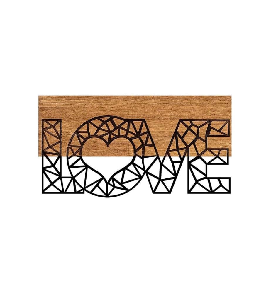 Dekoratives Wandaccessoire aus Holz, Schwarznuss, 50% Holz - 50% Metall