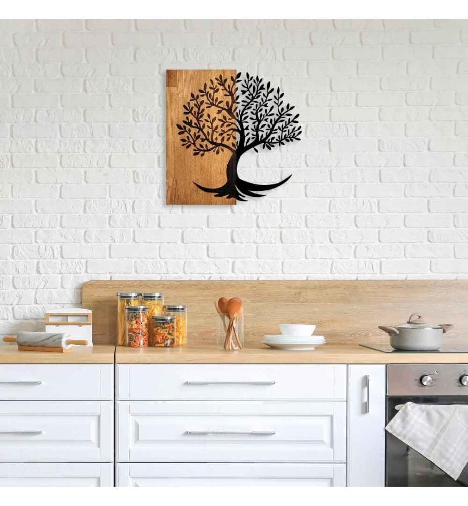 Dekoratives Wandzubehör aus Holz, Nussbaum schwarz, Holz