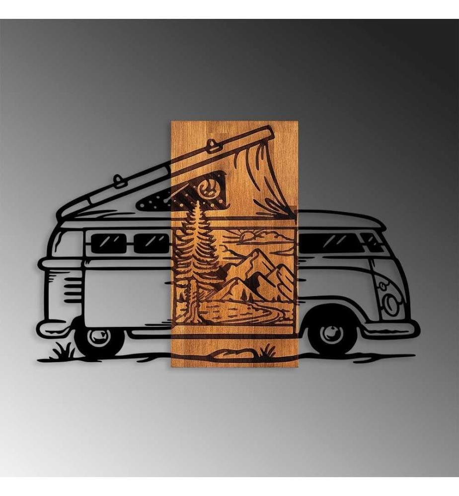 Dekoratives Wandzubehör aus Holz, Nussbaum schwarz, Holz
