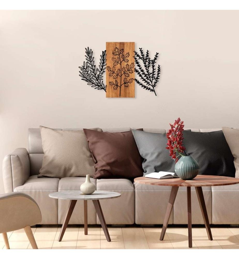 Dekoratives Wandzubehör aus Holz, Nussbaum schwarz, Holz